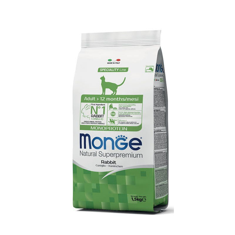 Monge Monoprotein Rabbit super premium pašaras katėms su triušiena 10kg