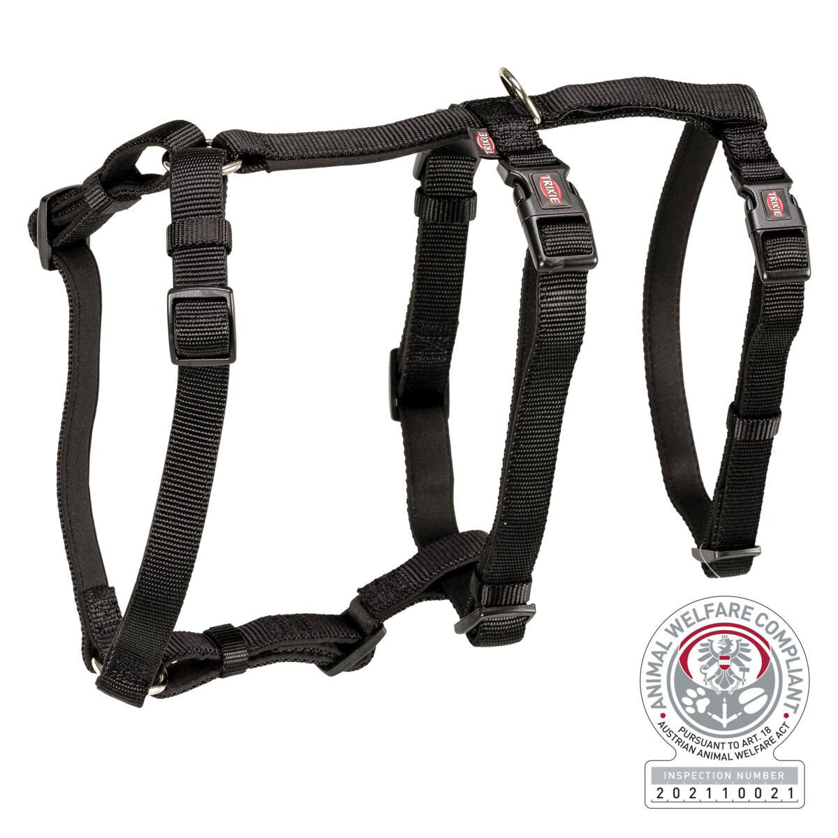 TRIXIE Panic petnešos su apsauga nuo nuo pabėgimo, S-M 40-65 cm-15 mm, juodos