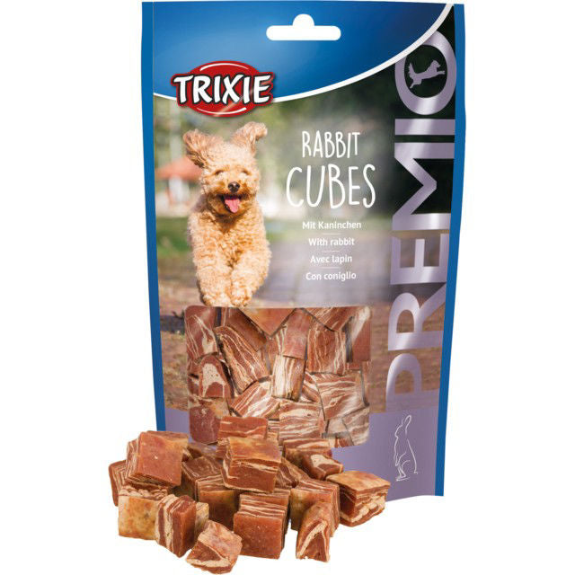 TRIXIE PREMIO skanėstai šunims, triušienos kubeliai, 100 g