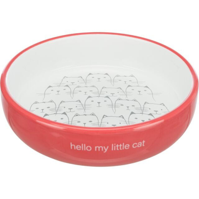 TRIXIE Hello my little cat Dubenėlis, negilus, keramika, 0.3 l, ø 15 cm, koralų