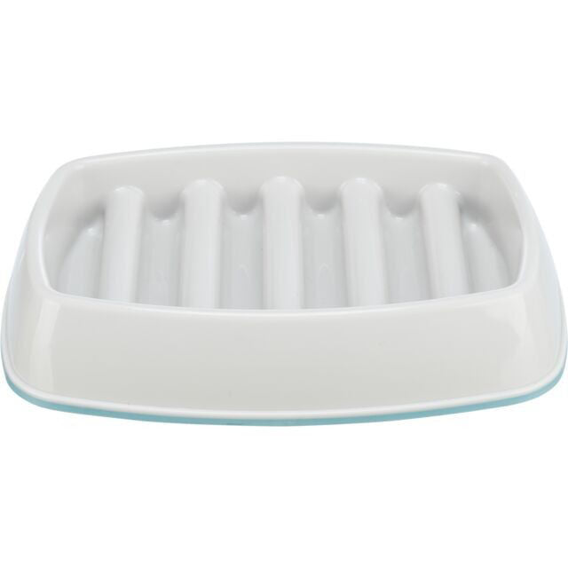 TRIXIE Lėto ėdimo dubenėlis, plast.-TPR, 0.25 l-21x14 cm, pilkas