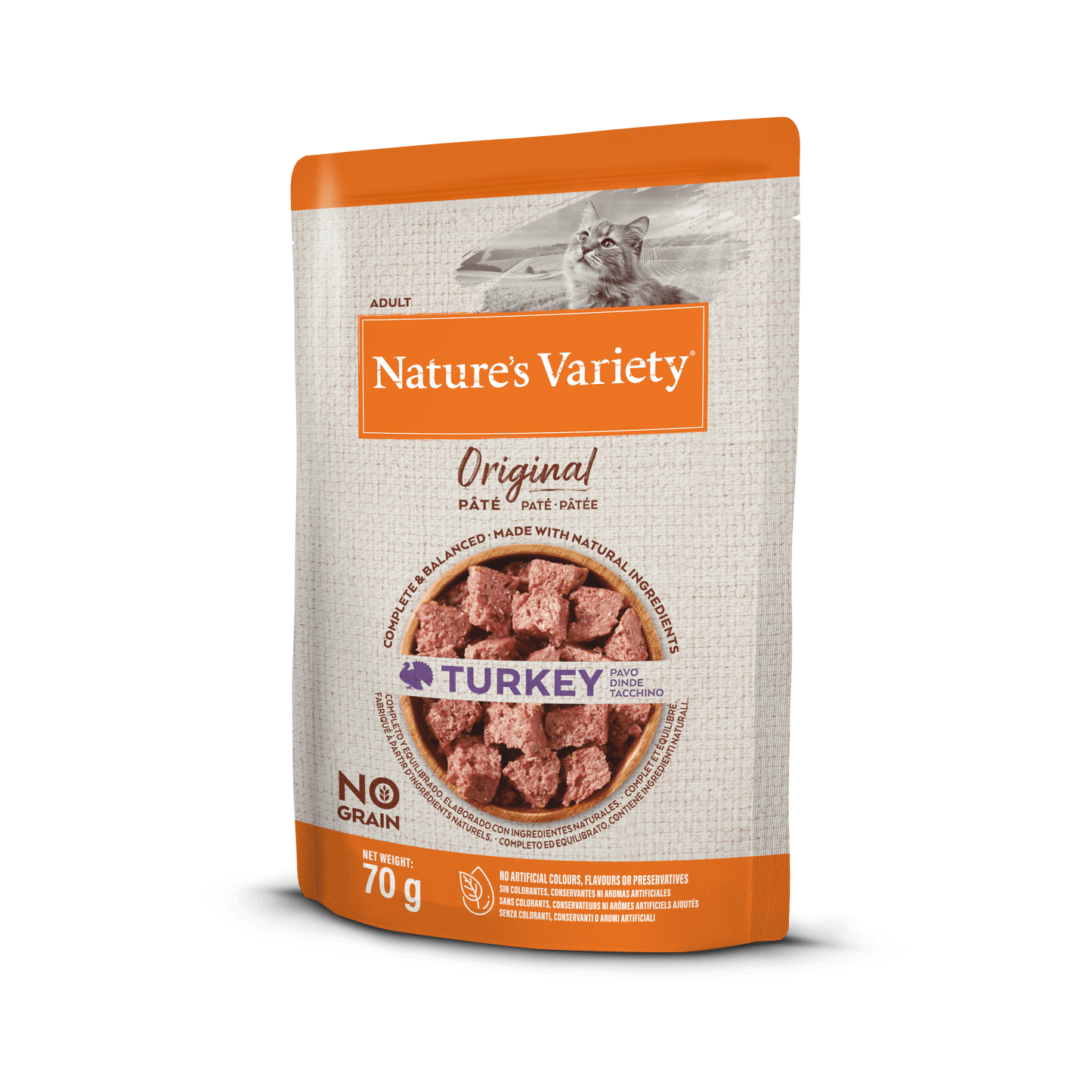 Nature's Variety Wet Original Cat konservi kaķiem ar tītaru 70 g