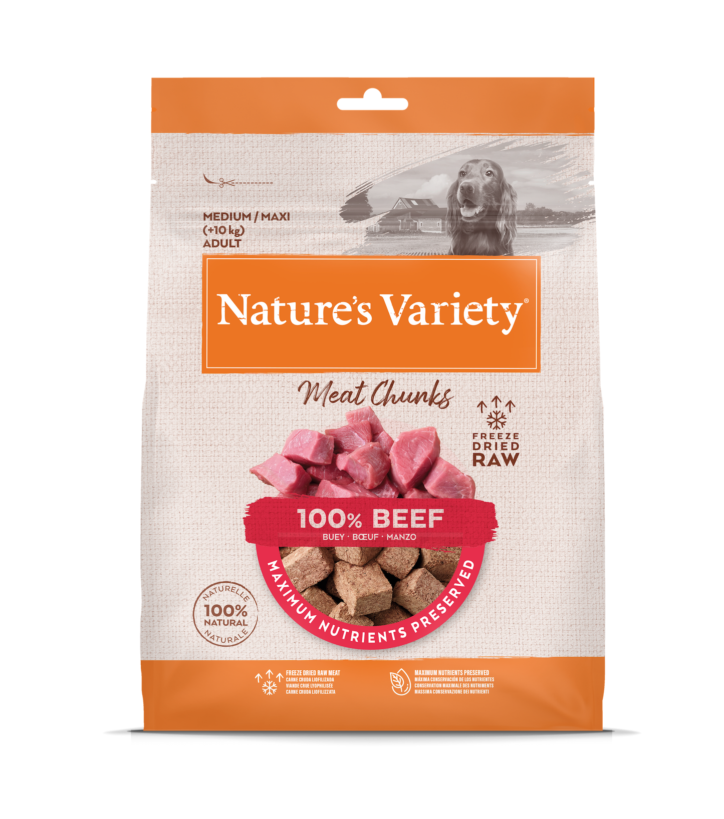 Nature's Variety Meat Chunks Liofilizuoti skanėstai su jautiena 50 g