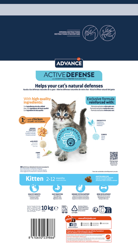 Advance Kitten Chicken&Rice Sausas maistas kačiukams su vištiena ir ryžiais 10 kg