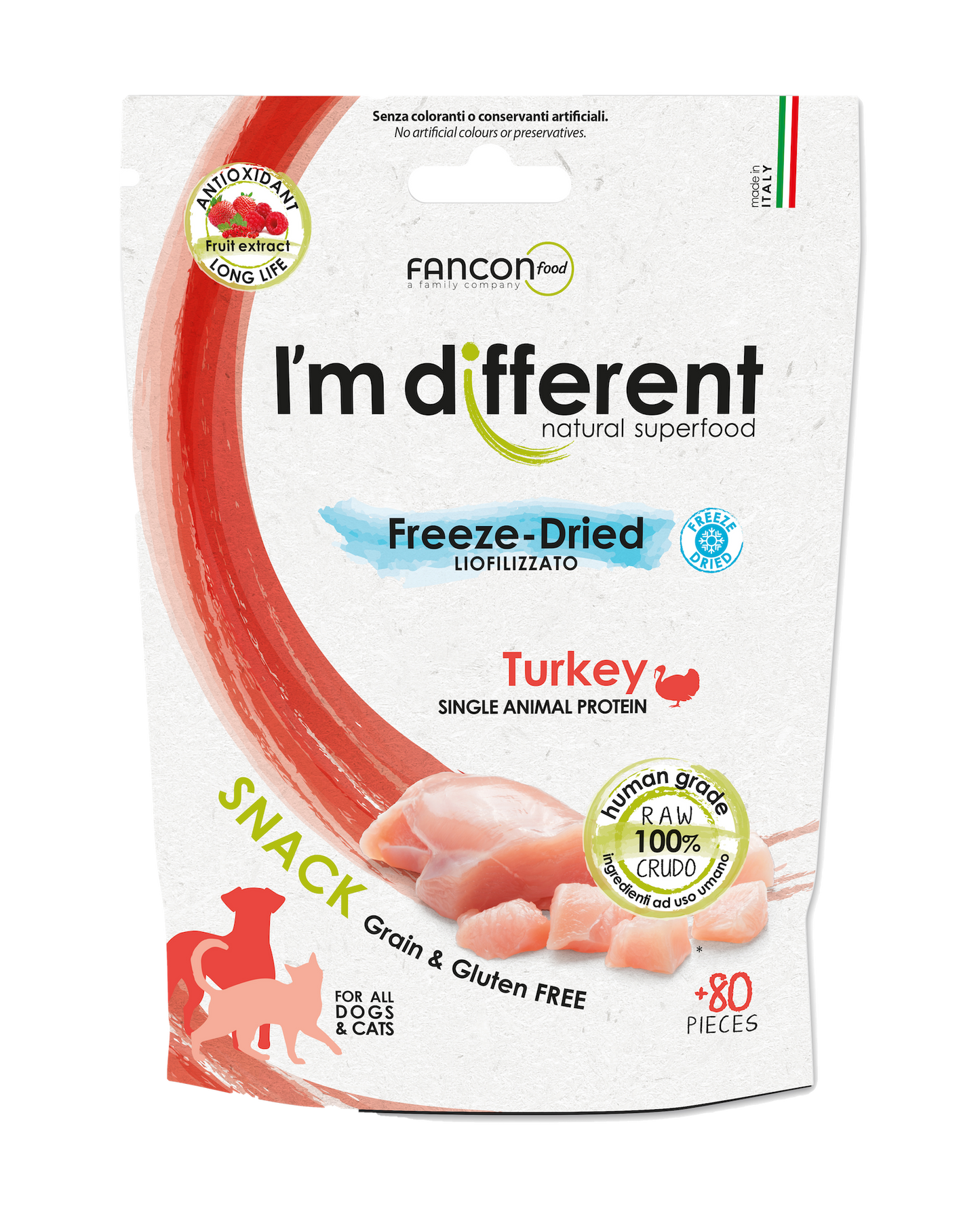 Diff Snack Turkey Liofilizuoti skanėstai šunims ir katėms su kalakutu 40 g