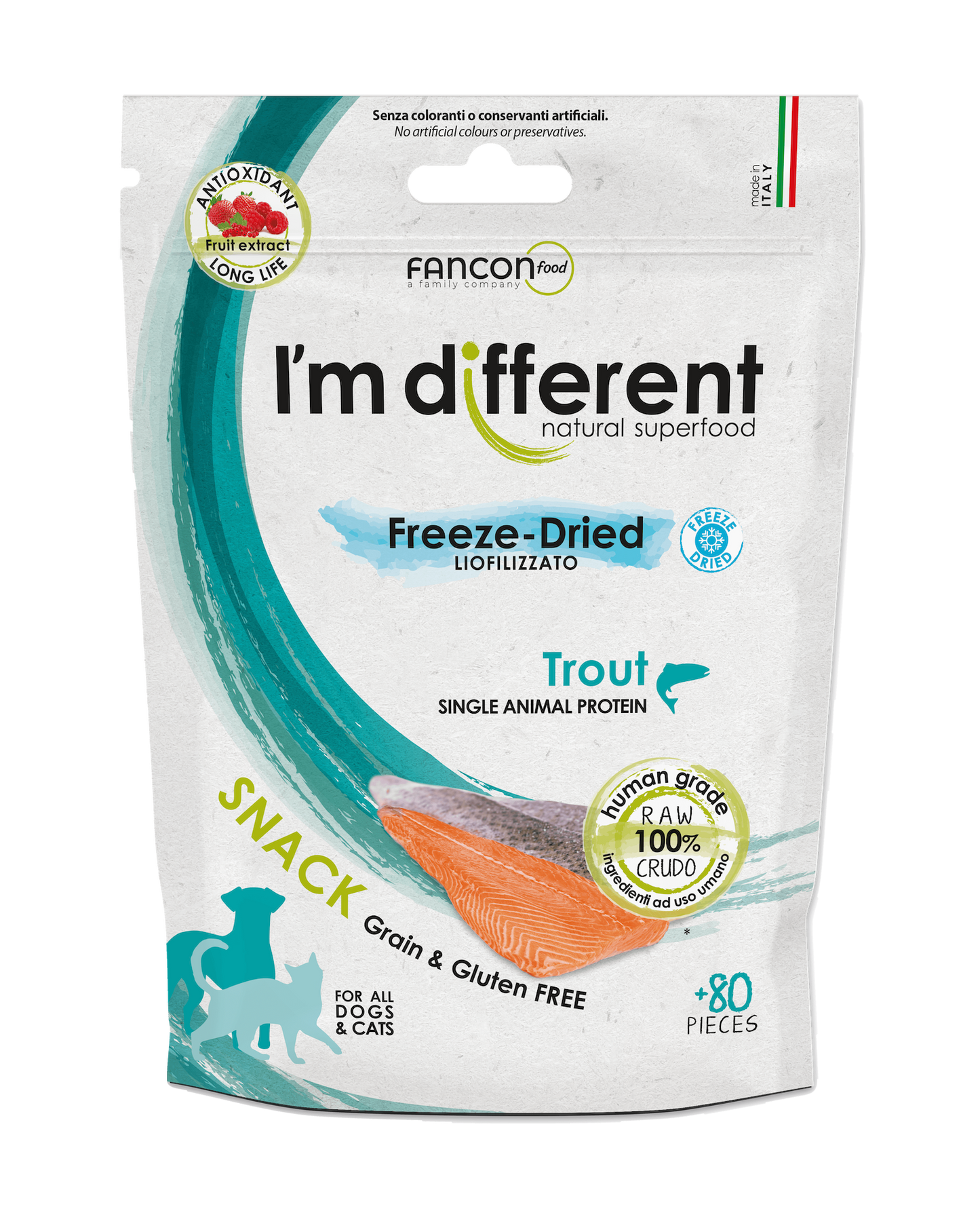 Diff Snack Trout Liofilizuoti skanėstai šunims ir katėms su upėtakiu 40 g