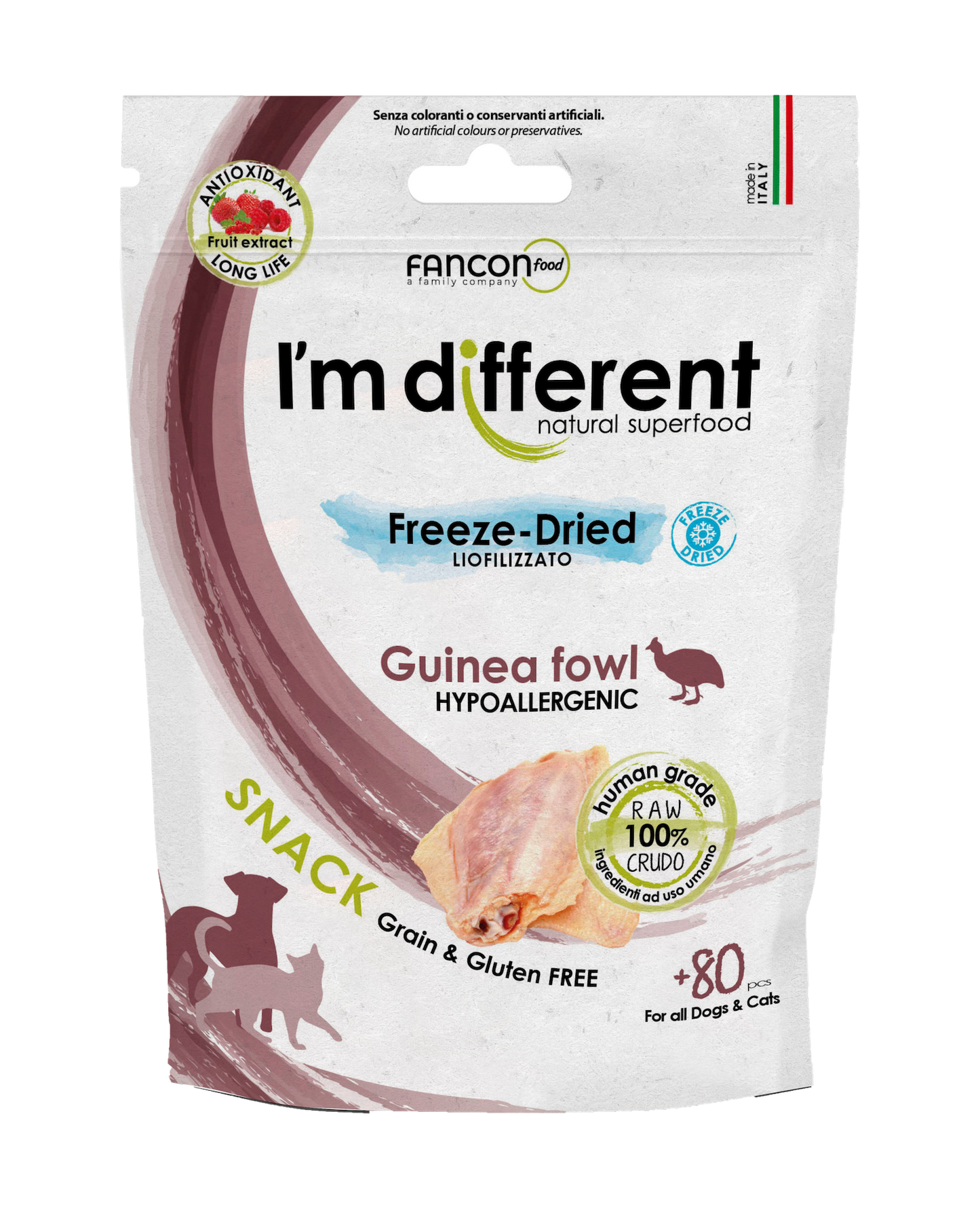 Diff Snack Guinea Fowl Liofilizuoti skanėstai šunims ir katėms su perline višta 40 g