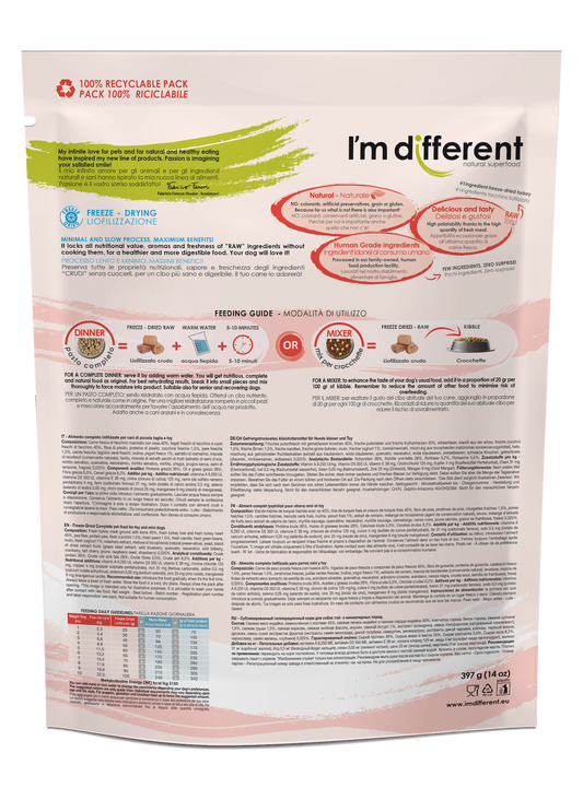 Diff Turkey Dinner Liofilizuotas maistas šunims su kalakutu 397g