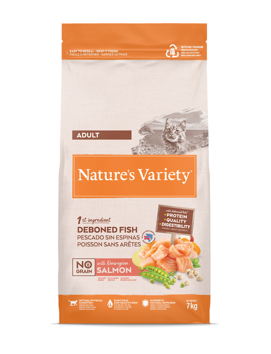 Nature's Variety bez graudiem pieaugušiem kaķiem (norvēģu lasis) 7 kg