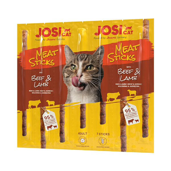 JosiCat Meat Sticks jautienos ir ėrienos skanėstai katėms, 35 g