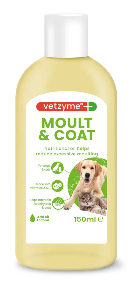 Vetzyme Moult apmatojums - barošanai un kažokam 150 ml