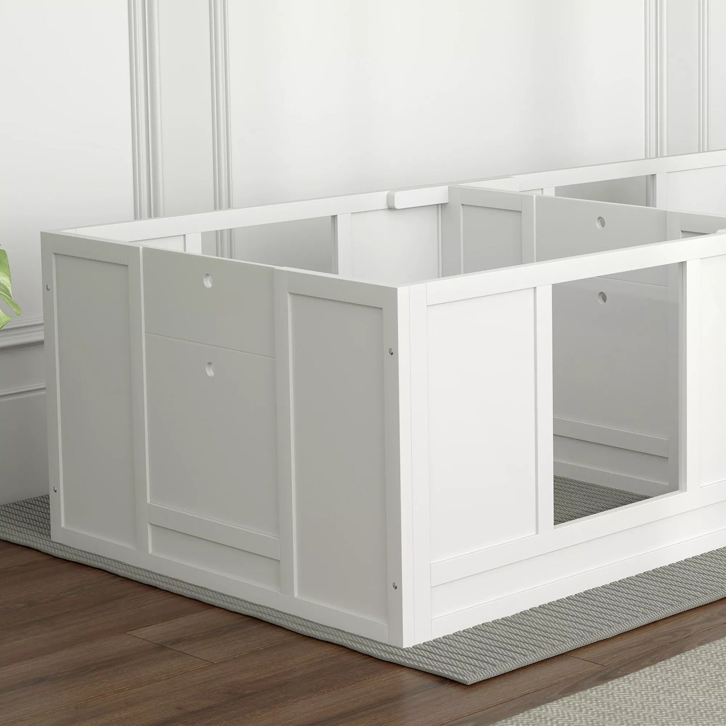 Kucēnu rotaļu laukums suņiem, ar caurspīdīgiem paneļiem, 2 nodalījumu dizains, maziem suņiem