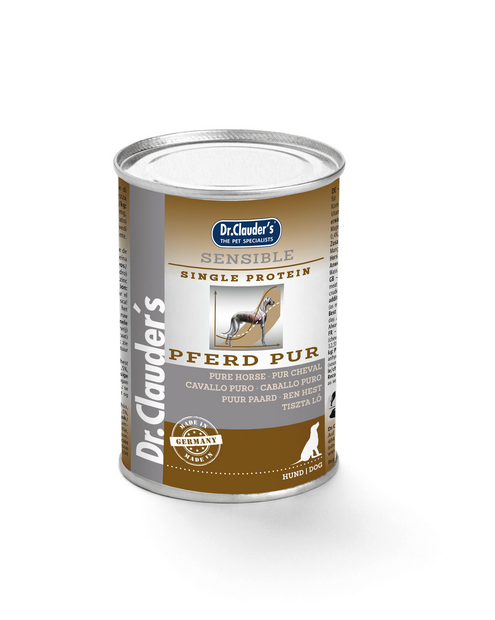 DR. CLAUDER'S SENSIBLE drėgnas maistas suaugusiems alergiškiems šunims su arkliena 400g