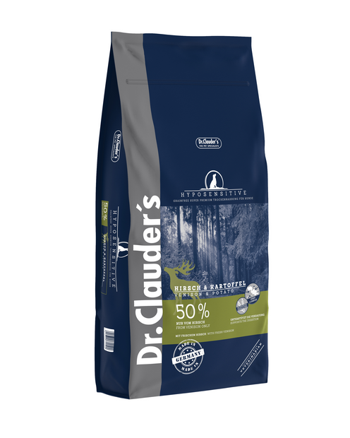 DR. CLAUDER'S HYPOSENSITIVE sausas begrūdis maistas šunims su elniena ir bulvėmis 20 kg