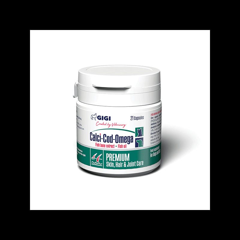 GIGI CALCI-COD-OMEGA Žuvų taukai šunims ir katėms 21 kaps.