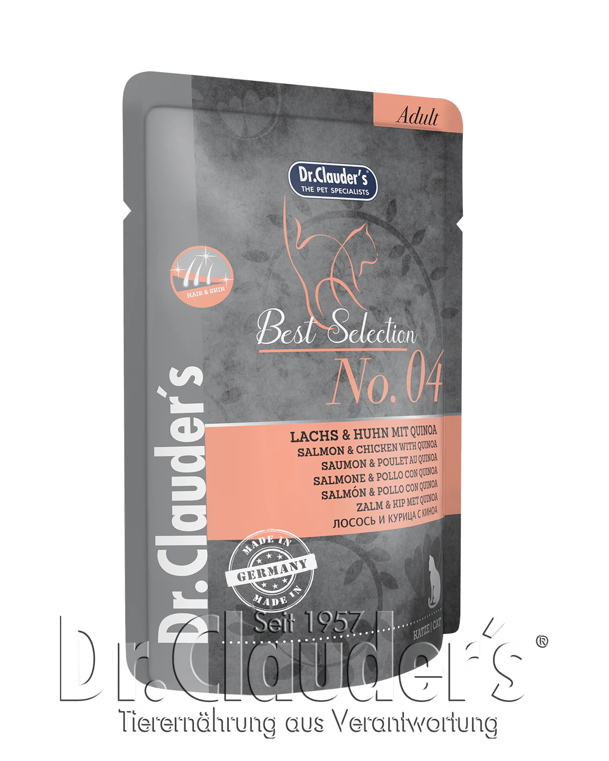 Dr.Clauder's Best Selection No4 šlapias maistas su lašiša,vištiena ir bolivine balanda 85g