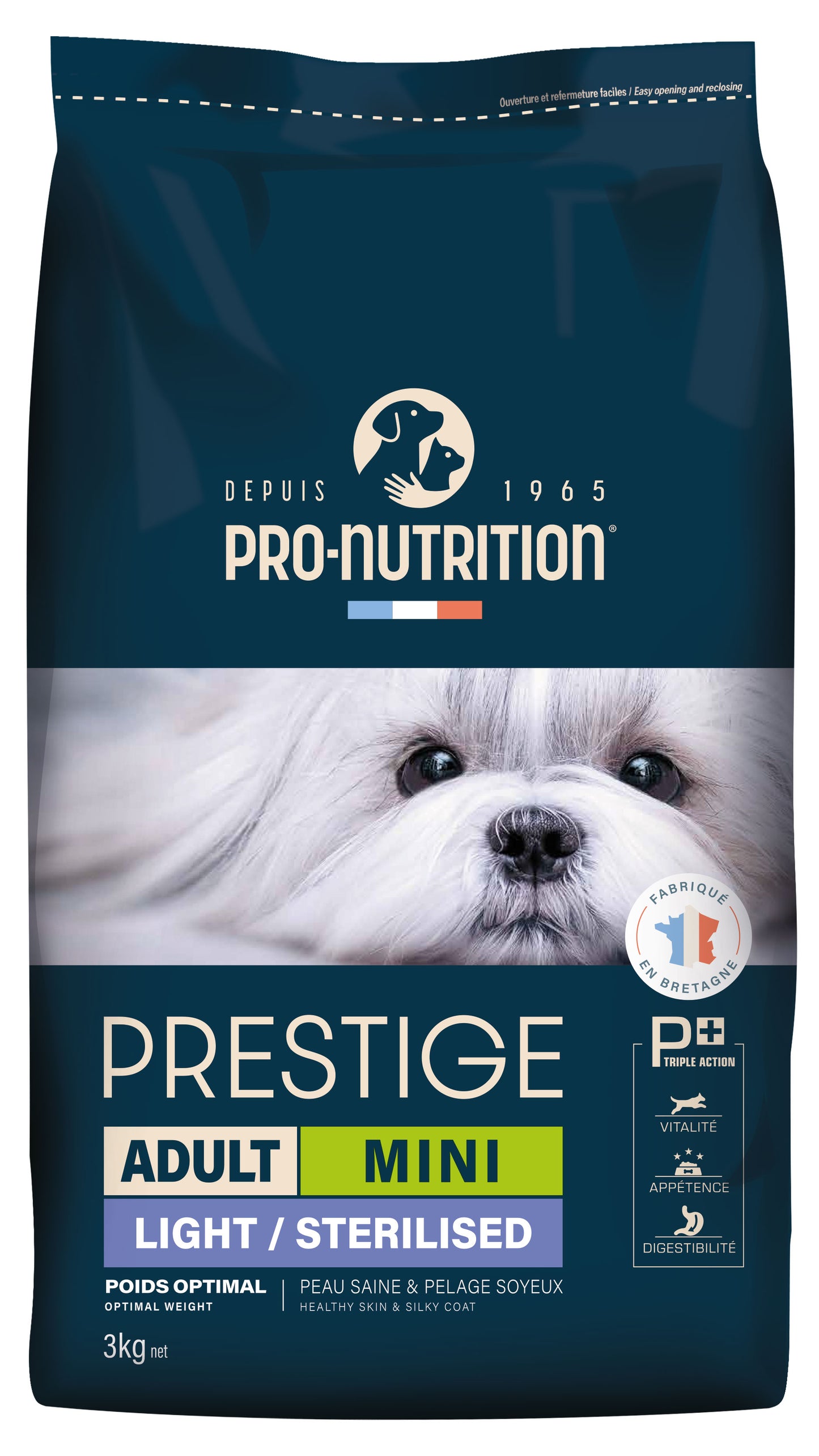 Pro-Nutrition Prestige Light Mini sausas maistas suaugusiems sterilizuotiems mažų veislių šunims 3 kg