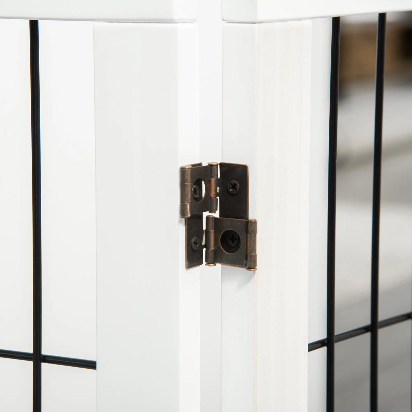 Suņu drošības vārtiņi ar atbalsta kājām, kāpņu vārtiņi, suņu drošības vārtiņi durvīm, kamīnam un plītij, priedes koksne, balti, 185 x 36 x 71 cm