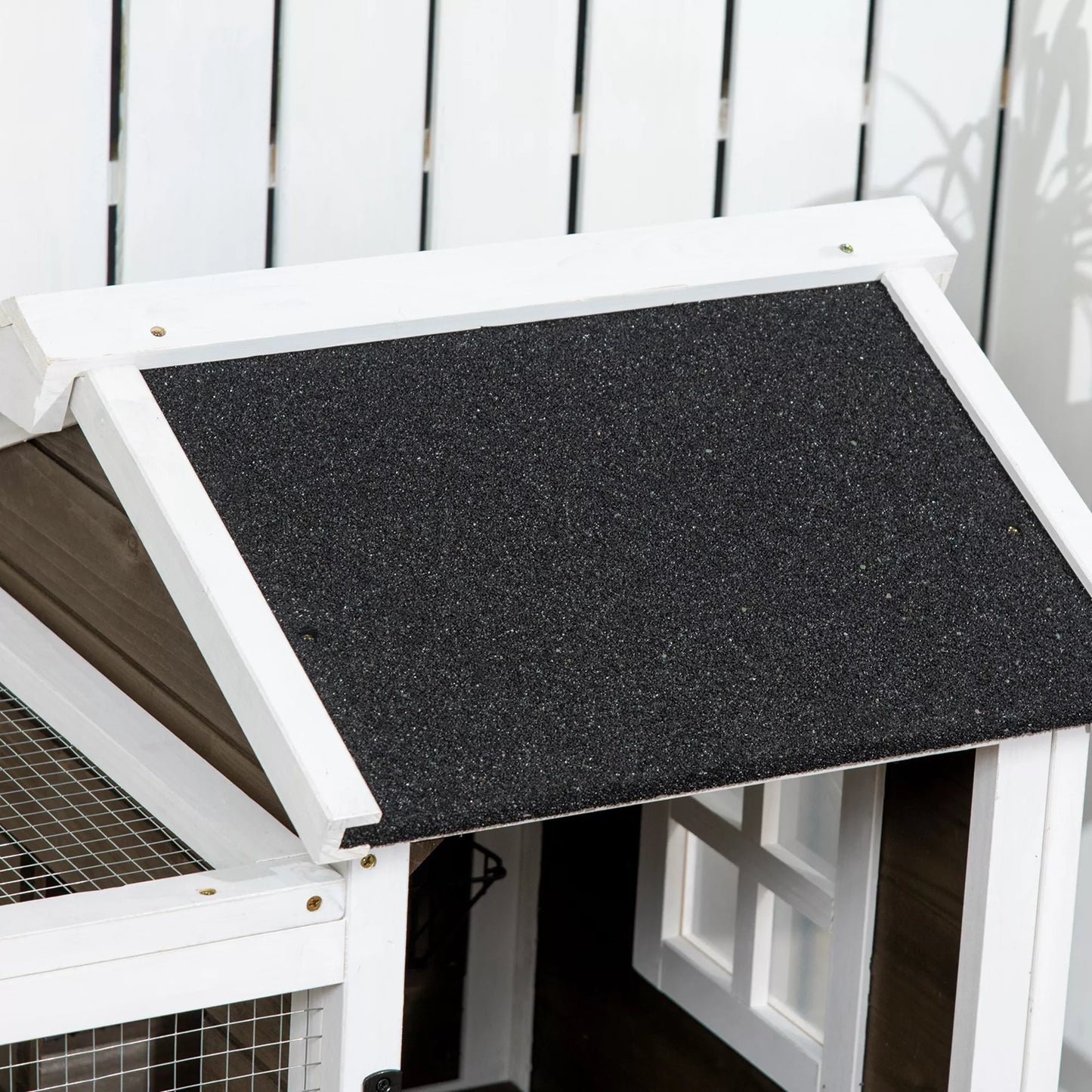 Mažųjų gyvūnėlių namelis triušiams nykštukams, jūrų kiaulytėms, su ratukais, 108 x 58 x 73,5 cm, kavos spalvos