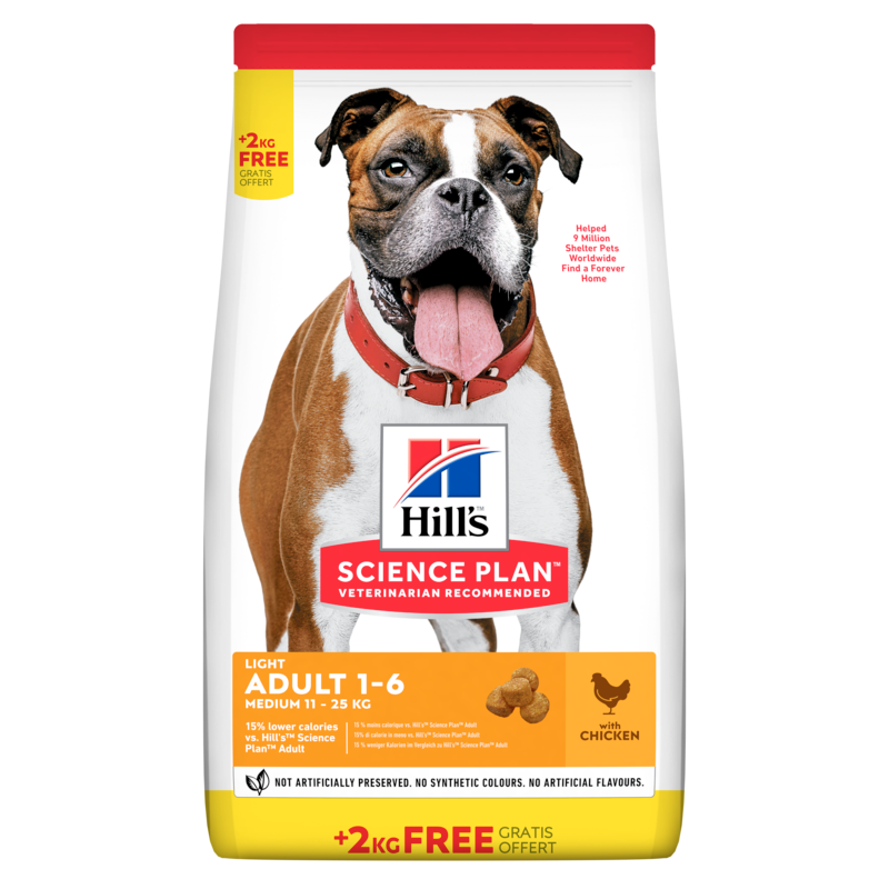 Hill's Science Plan Adult Light Chicken sausas maistas su vištiena turintiems antsvorio šunims