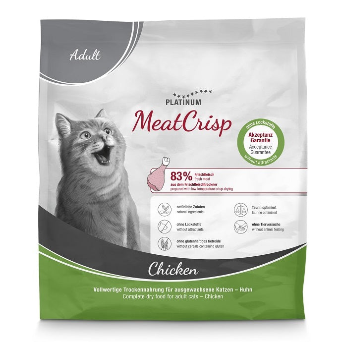 Platinum MeatCrisp pilnvērtīga sausā barība pieaugušiem kaķiem ar vistu