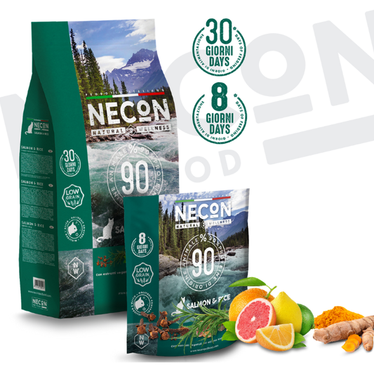 Necon Natural Wellness Cat Steril sausas pašaras suaugusioms katėms su lašiša ir ryžiais puiki sudėtis