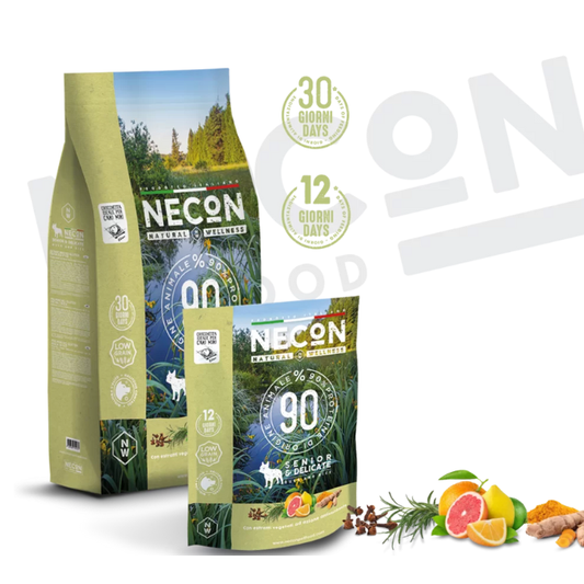 Necon Natural Wellness Senior Delicate Sausas pašaras senjorams šunims su antiena ir ryžiais