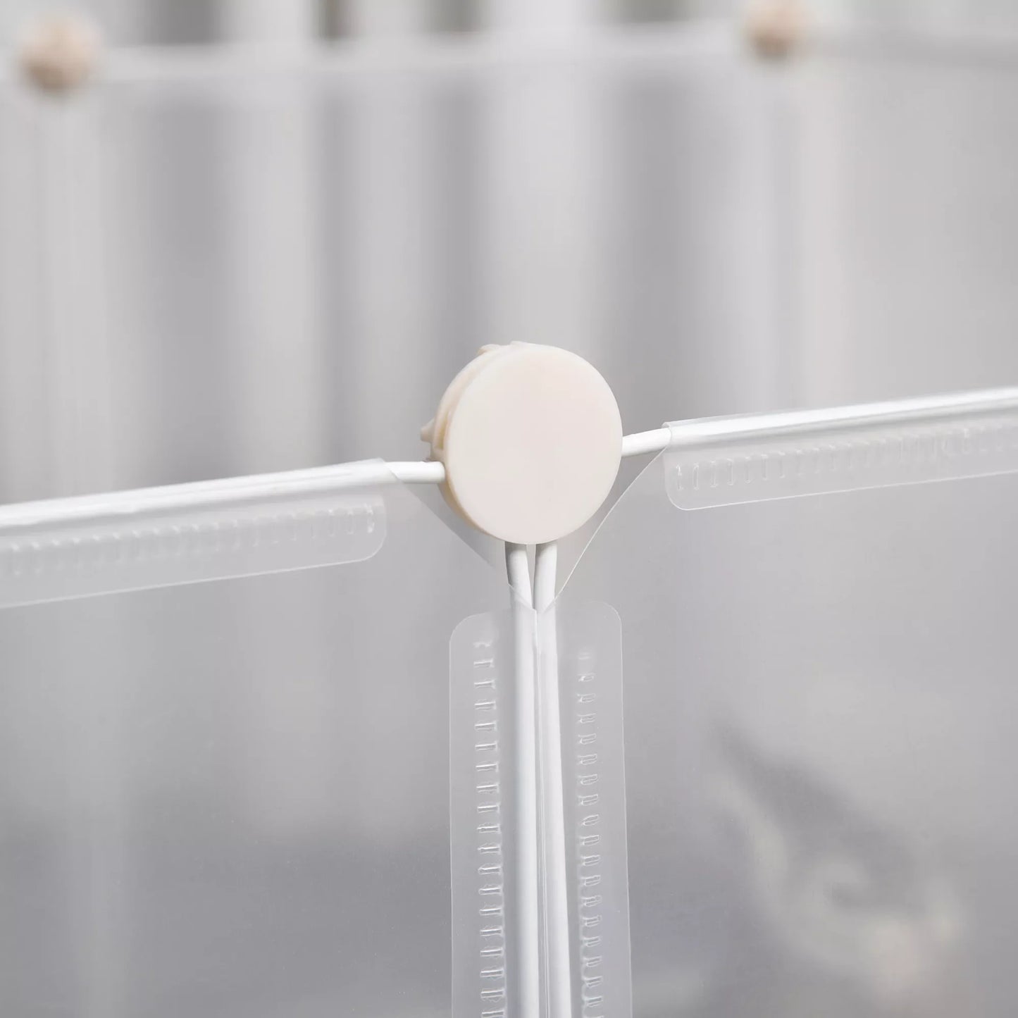 Lauko aptvaras, žaidimų aptvaras, PASIDARYK PATS, grotelių aptvaras, atitvaras smulkiems gyvūnėliams, vidaus aptvaras, 12 skydelių, baltas, metalas, PP derva, 105 x 105 x 45 cm