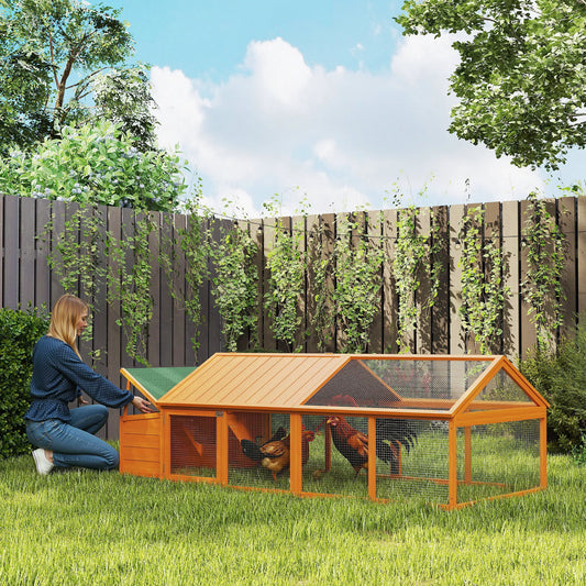 Vištidė Laisvai laikomų paukščių aptvaras 2,4 x 1,125 x 0,76 m Laisvai laikomų paukščių aptvaras su spyna Atverčiamos durys Stogas Eglės mediena Oranžinė