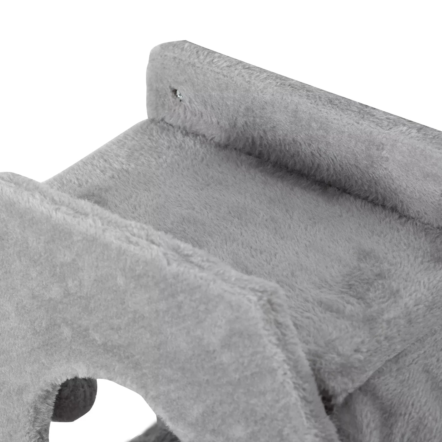 Kaķu kāpšanas siena ar mājiņu, kāpnēm, rotaļu bumbu, vietu taupoša, gaiši pelēka