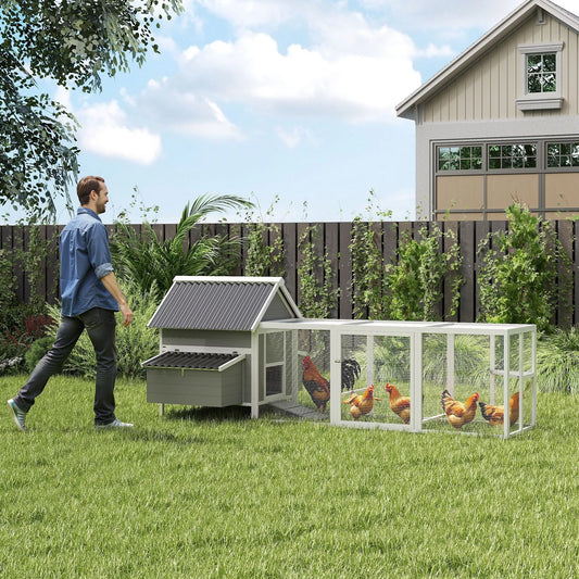 Didelis vištidė 7–10 vištoms, sėdynės, sūpynės, langai, lizdai, vielos tinklas, pilkos spalvos