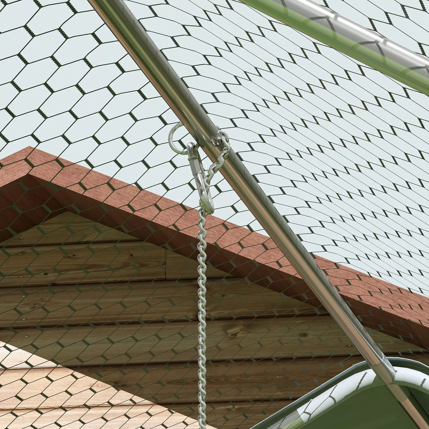 Vistu kūts, āra aploks vistām, ar UV staru izturīgu pārklājumu, tērauda sietu, barotavu, 18-24 vistām