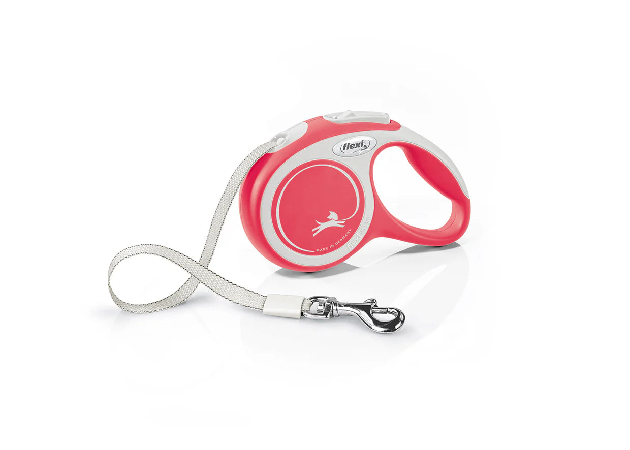 Flexi New Comfort juostinis pavadėlis – Raudona / XS -3m iki 12 kg