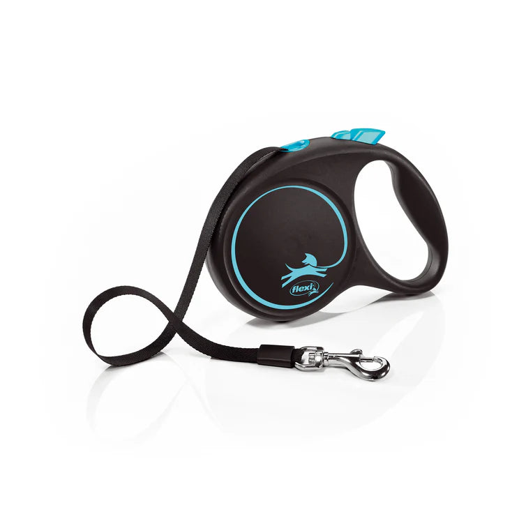 Flexi Black design juostinis pavadėlis 5m – Melyna / S - 5m iki 15 kg