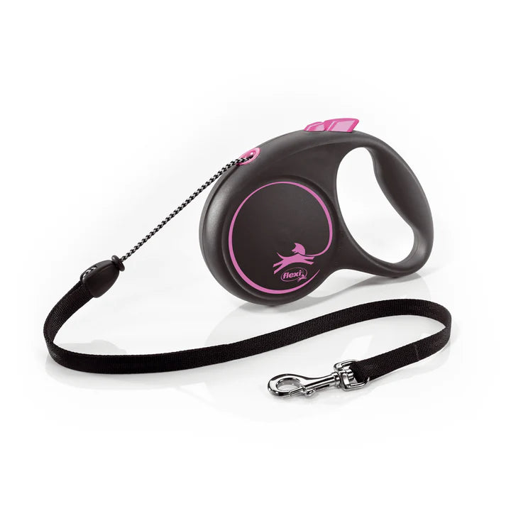 Flexi Black design virvinis pavadėlis – Rožinė / XS - 3m iki 8 kg