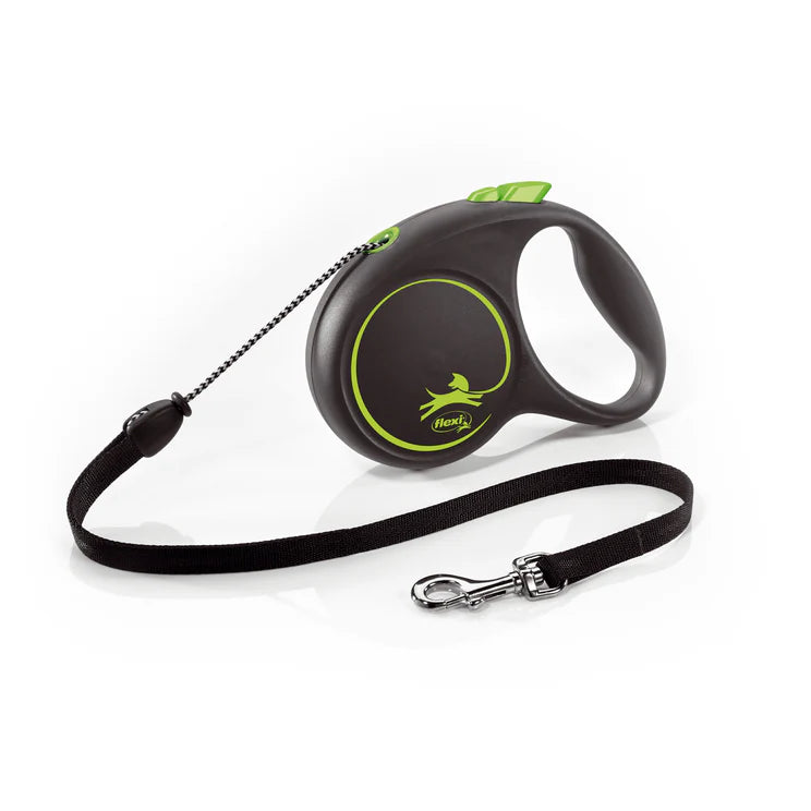 Flexi Black design virvinis pavadėlis – Žalia / XS - 3m iki 8 kg