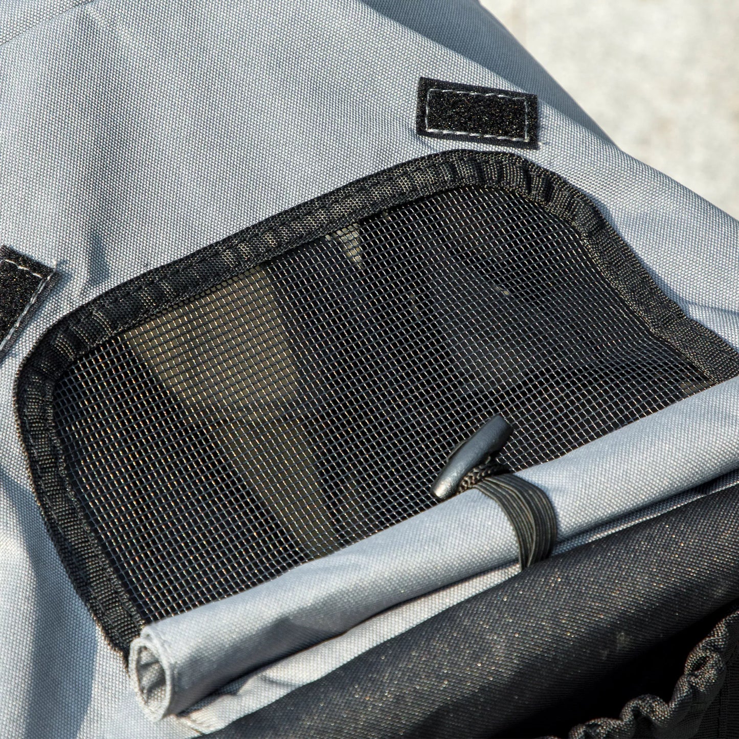 Šunų vežimėlis, vežimėlis augintiniams mažiesiems šunims ir katėms, su daiktų laikymo krepšiu, sulankstomas vienu paspaudimu, pilkos spalvos