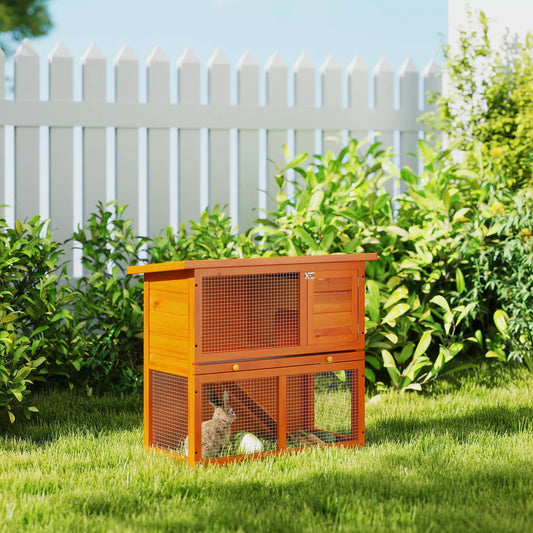 Mažų gyvūnų narvas, 2 lygiai, atsparus oro sąlygoms, pušies mediena, natūralus + žalias