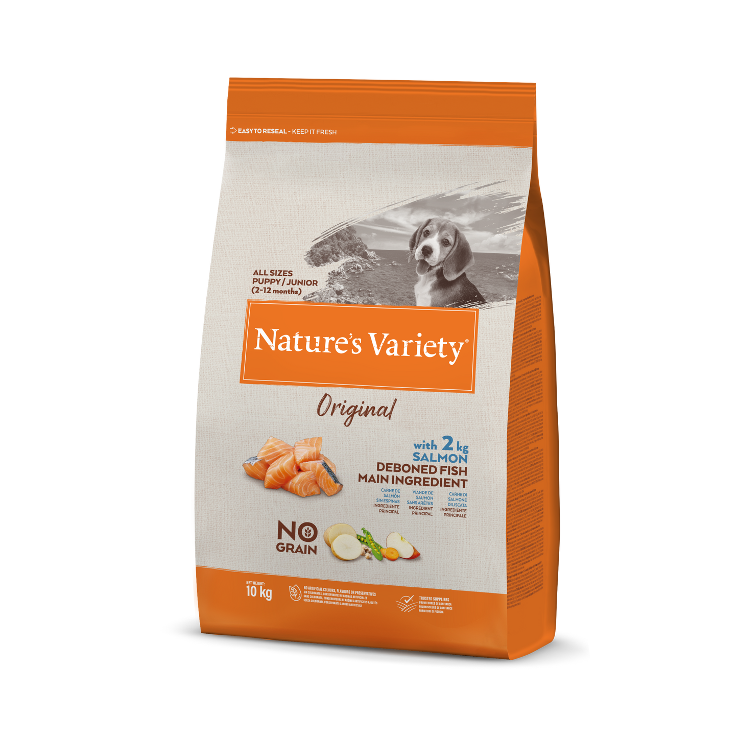 Nature's Variety Original Puppy-Junior Sausas maistas augantiems šunims su lašiša 10 kg
