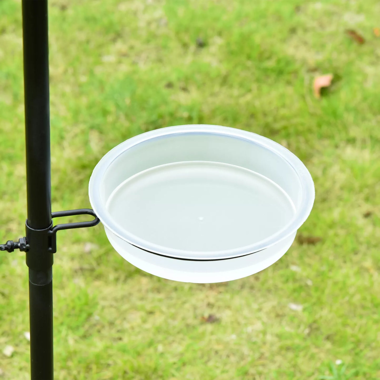 Paukščių lesyklos rinkinys iš plieno, aukštis 208 cm, su 4 kabliukais, paukščių girdykla, lesinimo lėkštė, pilnas lesalų stulpas, lesyklos stotis, juoda