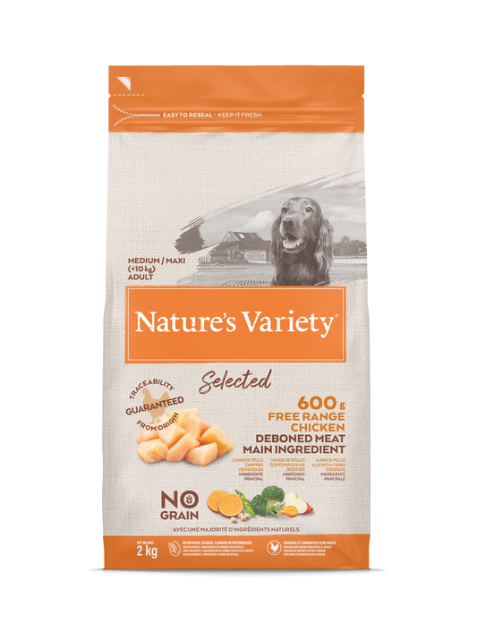 Nature's Variety Selected Med/Max Adult sausā barība pieaugušiem suņiem mazām un lielām šķirnēm ar vistu 2 kg