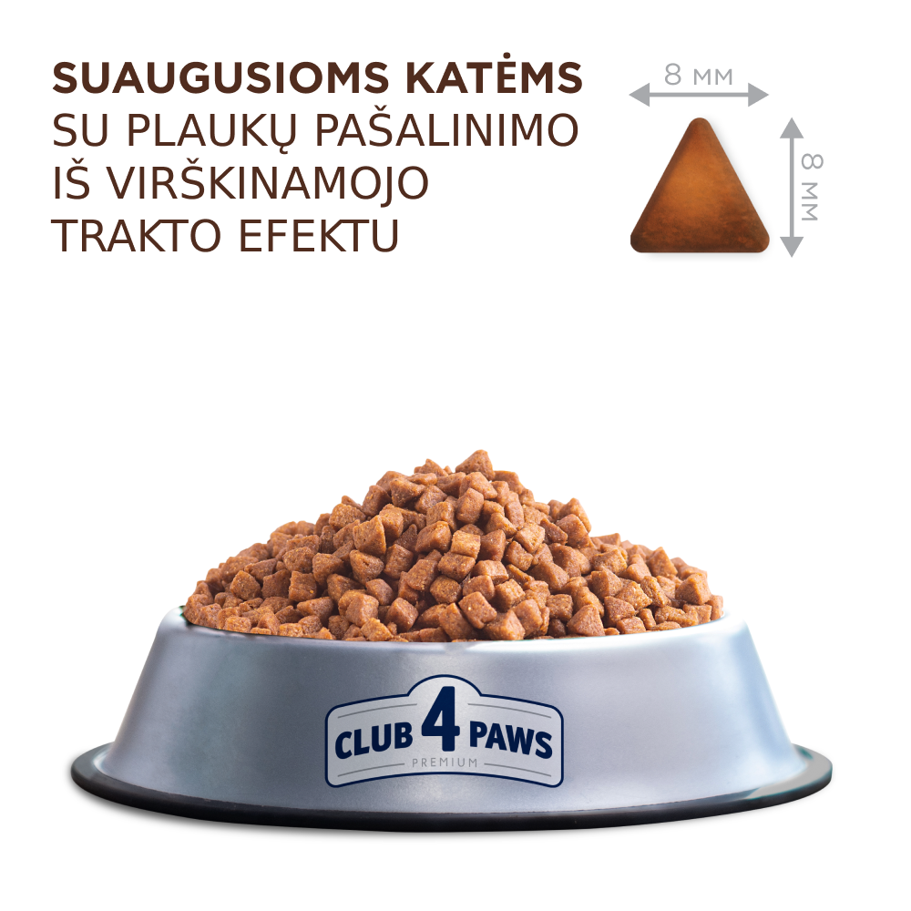 CLUB 4 PAWS PREMIUM DE-MULLING PILNVĒRTĪGA BARĪBA PIEAUGUŠIEM KAĶIEM