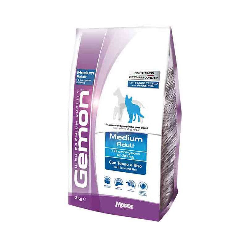 Gemon medium adult  visavertis pašaras suaugusiems šunims su tunu ir ryžiais 3kg