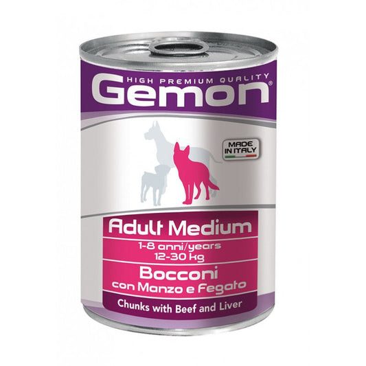 Gemon medium adult konservuotas pašaras su jautienos ir kepenėlių gabaliukais 415g