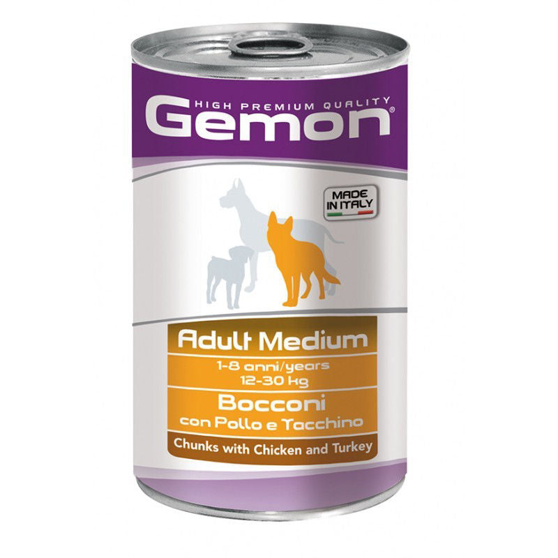 Gemon medium adult  konservuotas pašaras su vištienos ir kalakutienos gabaliukais 1250g