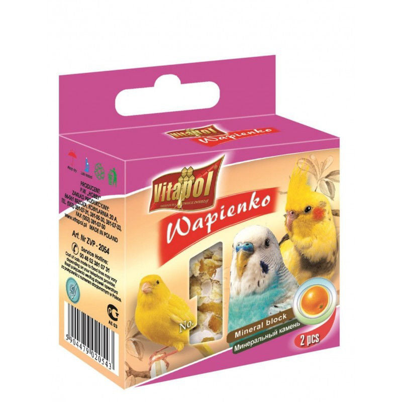 Vitapol mineralinis akmuo paukščiams, su apelsinais (2 vnt) 35g