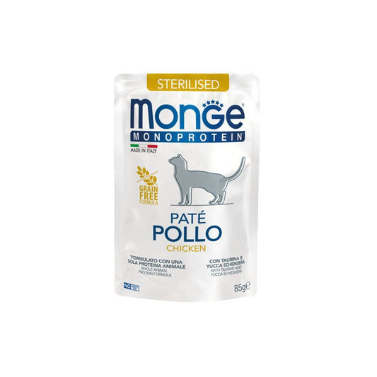 Monge Monoprotein Adult  begrūdis konservuotas pašaras katėms 85g