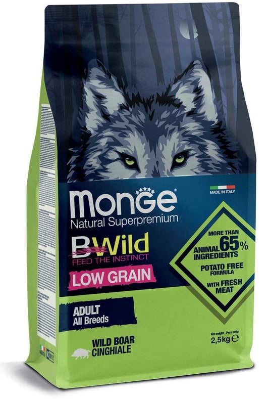 Monge BWild adult sausas pašaras suaugusiems šunims su šerniena 12kg