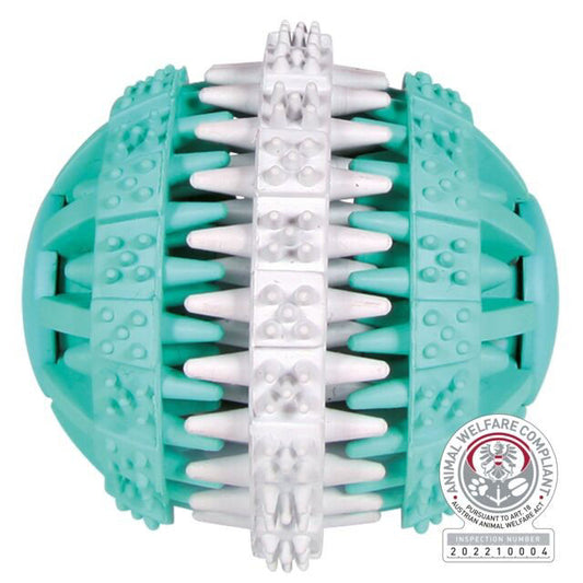 TRIXIE  Denta Fun kamuolys, mėtinis, natūrali guma, ø 6 cm