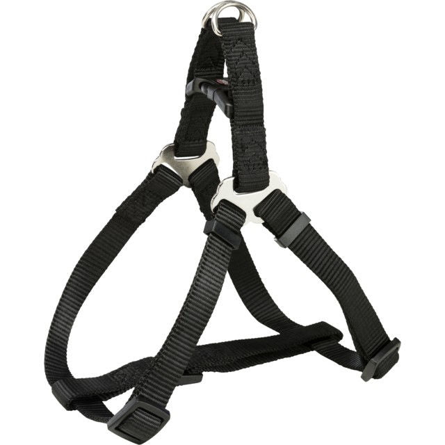 TRIXIE Premium One Touch petnešos, L 65-80cm/25mm, juodos